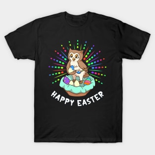 Owl painting Easter eggs - Happy Easter T-Shirt